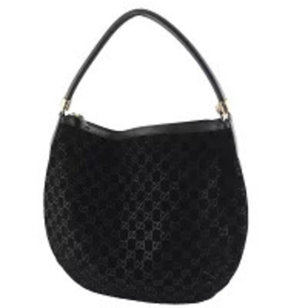 Gucci Hobo Bag GG Suede Black
